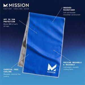 NWT MISSION LARGE BLUE ORIGINAL COOLING GYM TOWEL